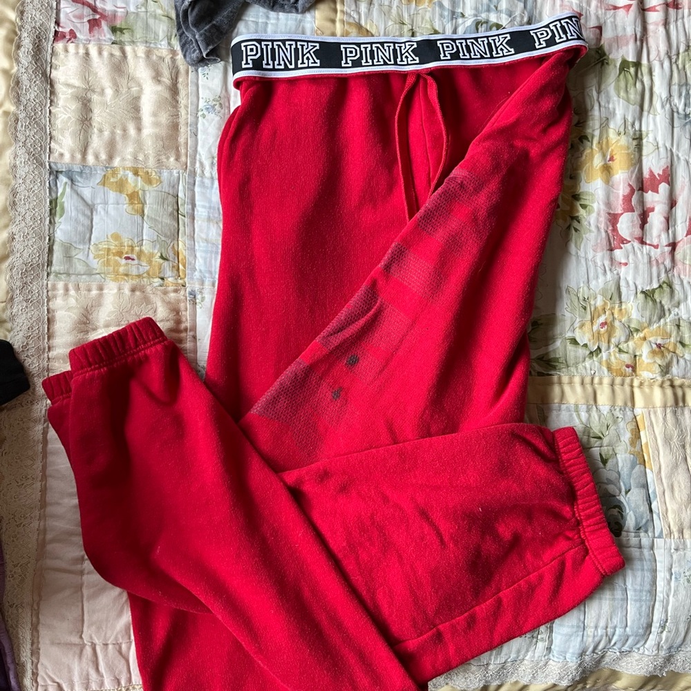 Red VS/PINK sweats. Size S.